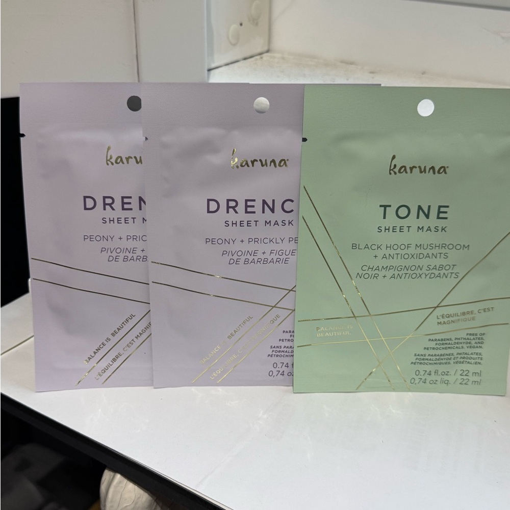 💥Karuna Drench and Tone Duo Sheet Face Mask Kit - Set of 3💥